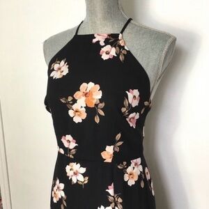 Dynamite Black Floral Midi Dress